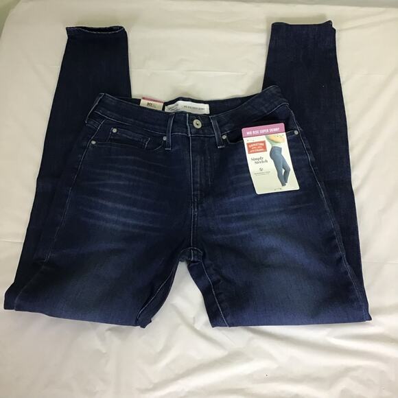 Levi Strauss simply stretch   Dark wash mid rise super skinny Jeans sz 4 - Picture 7 of 11